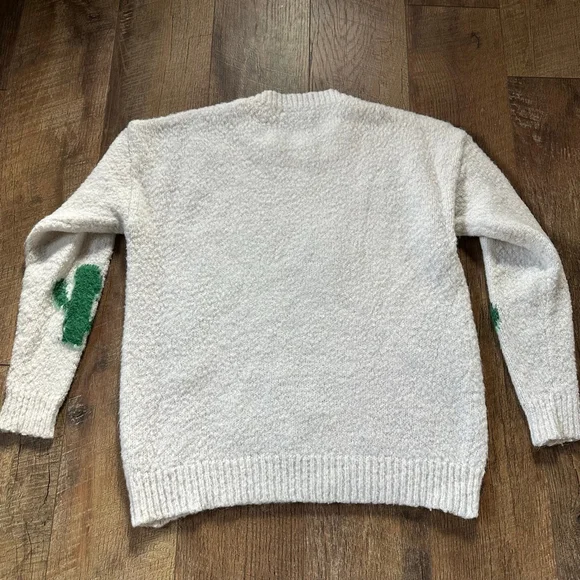 Women's Staccato White & Green Cactus Crew Neck Sweater S - Picture 10 of 10